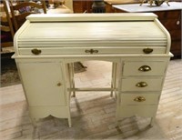 Roll Top Desk with Distressed Paint Finish.
