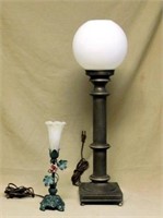 Decorative Table Lamps with Glass Shades.