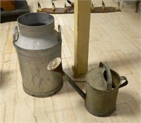 Galvanized Milk Can and Watering Can.