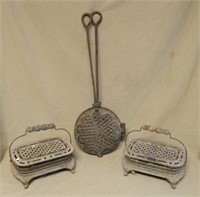 Heart Motif Waffle Iron and Carriage Foot Warmers.