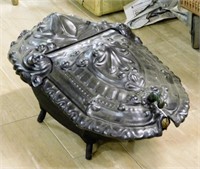 Ornate European Cast Iron Coal Scuttle.