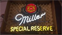 Miller special reserve 2 color vintage sign.