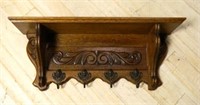 Cherub Hooked Oak Wall Rack.