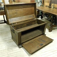 Continental Oak Coffer with Unusual Fall Front.