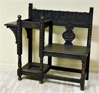 Floral and Acanthus Carved Oak Hallstand.