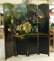 Hand Painted Fruit Still Life Room Divider.