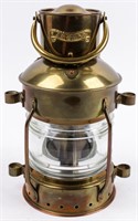 Vintage Brass Anchor Ship Oil Lamp Lantern