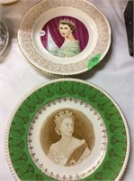 2 Queen Elizabeth Coronation Plates