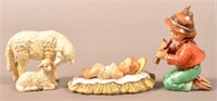 3pcs. Of Nativity Set including Lambs, Child