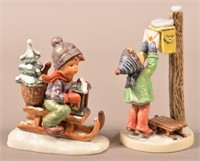 2 Christmas Hummel Figurines. Ride into Christmas