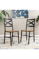 METAL X-BACK DINING CHAIR SET OF 2 (NOT ASSEMBLED)