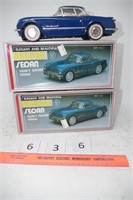 Two delux metal sedans Friction cars