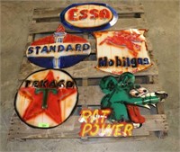 5 HAND MADE METAL ART DECORATIVE SIGNS