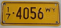WY Vehicle License Plate (Motorcycle)