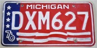 1976 Michigan License Plate