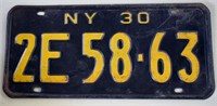 1930 New York License Plate
