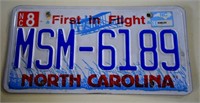 North Carolina License Plate