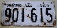 1960 Ontario License Plate
