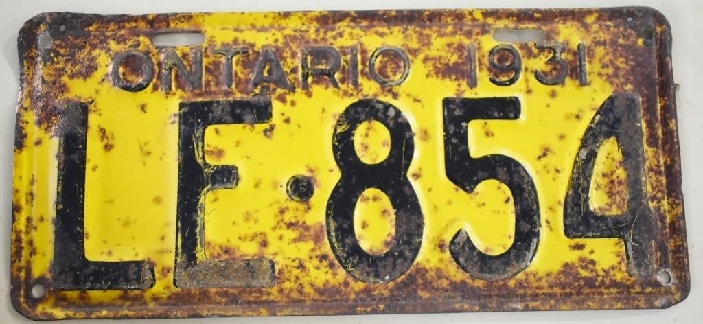 Antique Rare & Vintage Vehicle License Plate Auction