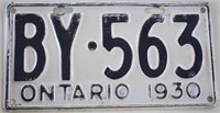 1930 Ontario License Plate