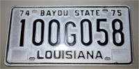 Louisana 74 - 75  License Plate