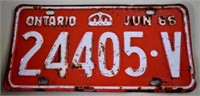 1966 Ontario  License Plate
