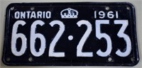 1961 Ontario License Plate