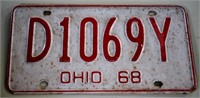 1968 Ohio License Plate