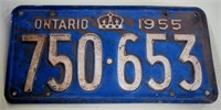1955 Ontario  License Plate