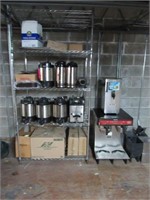 Lot Assorted Coffee Equipment, Supplies & Wire Rac