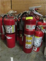 Twelve Assorted Fire Extinguishers: Most Charged