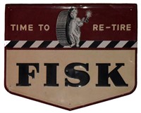 Fisk Tires "Time to Re-Tire" Tin Sign