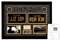 Steve McQueen Autograph & "Bullitt" Prop Plates