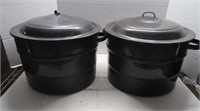 2 canning cookers with inserts