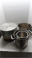 Multiple sizes of soup pots
