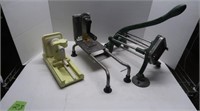 Various French fry peelers/makers