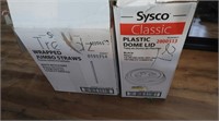 Sysco 7 boxes of straws and 5 sleeves of dome lids