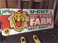 U-Cut Christmas tree sign, 4' x 10'