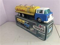 Tin friction oil tanker boxed approx 36cm