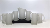 Tiara Glass Pitcher and Mug Set