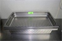 THREE STAINLESS STEEL HOTEL PANS