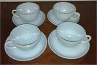 Fire King turquoise cups and saucers
