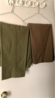 Two pairs of army green wool pants approx size