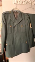 Army dress green coat and pants approx size m