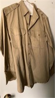 Army khaki shirt jacket size 15.5x33