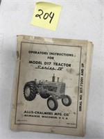 Allis Chalmers Operators Manual D17