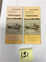 (2) JD Sales Brochure: Windrowers (1961)