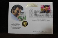 ELVIS - FIRST DAY OF ISSUE STAMPS W/1 OZ. SILVER
