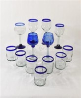 Artisian Blue Cobalt Mexican Glass Sets