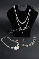 Clear Rhinestone Necklaces, Bracelets & Rings